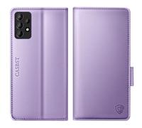 CASBST for Samsung Galaxy A52s 5G & A52 5G/4G Case, Kickstand Flip Leather Wallet Book Case with Card Slots Shockproof Magnetic Closure Protective Phone Case Cover for Samsung A52s - Light Purple