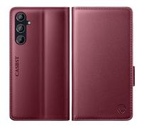 CASBST for Samsung Galaxy A55 5G Case, Kickstand Flip Leather Wallet Book Case with Card Slots Shockproof Magnetic Closure Protective Phone Case Cover Compatible with Samsung A55 - Wine Red