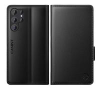 CASBST for Samsung Galaxy S23 Ultra Case, Kickstand Flip Leather Wallet Book Case with Card Slots Shockproof Magnetic Closure Protective Phone Case Cover Compatible with Samsung S23 Ultra - Black
