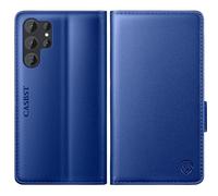 CASBST for Samsung Galaxy S23 Ultra Case, Kickstand Flip Leather Wallet Book Case with Card Slots Shockproof Magnetic Closure Protective Phone Case Cover Compatible with Samsung S23 Ultra - Royal Blue