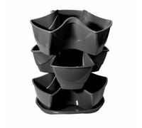 Cascade Flower Pot Triple Waterfall Herbs Planter 9L 2 Herbal Pots Plant Saucer