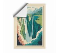 Cascade in the Valley Vintage Unframed Wall Art Print A4 (29.7×21cm), Wall Decor for Living Room, Bedroom, Office & Home, Art Gift