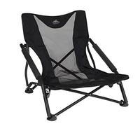 Cascade Mountain Tech Camping Chair - Low Profile Folding Chair for Camping, Beach, Picnic, Barbeques, Sporting Event with Carry Bag, Black
