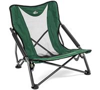 Cascade Mountain Tech Camping Chair - Low Profile Folding Chair for Camping, Beach, Picnic, Barbeques, Sporting Event with Carry Bag, Polyester, Green