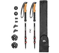 Cascade Mountain Tech Trekking Poles - 3K Carbon Fiber Walking or Hiking Sticks with Quick Adjustable Locks (Set of 2), Black