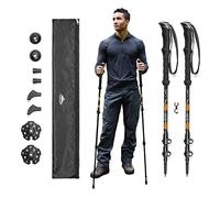 Cascade Mountain Tech Trekking Poles - Aluminum Hiking Walking Sticks with Adjustable Locks Expandable to 54" (Set of 2), Orange