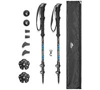 Cascade Mountain Tech Trekking Poles - Carbon Fiber Walking or Hiking Sticks with Quick Adjustable Locks (Set of 2),Blue