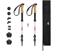 Cascade Mountain Tech Trekking Poles - Carbon Fiber Walking or Hiking Sticks with Quick Adjustable Locks (Set of 2), White