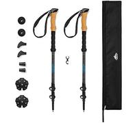 Cascade Mountain Tech Trekking Poles - Carbon Fiber Walking or Hiking Sticks with Quick Adjustable Locks (Set of 2), Grey