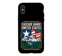 Cascade Range United States Flag Mountain Travel Art Case for iPhone X/XS
