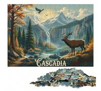 Cascadia Board Game Inspired Illustration Jigsaw Puzzle for Adults | Jigsaw Puzzle for Adults - structured assembly from border to image details in spare time.