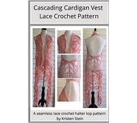 Cascading Cardigan Vest Lace Crochet Pattern: A seamless lace crochet halter top pattern