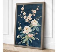 Cascading Floral Study Canvas Wall Art Print 18x12 Inch