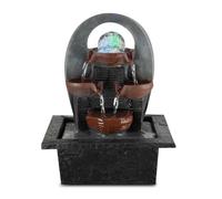 (Cascading Fountain) GEEZY Indoor Tabletop Water Features with LED Lights Polyresin Fountains Home Decor