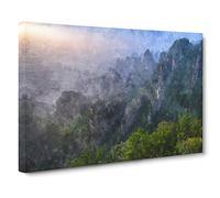Cascading Mountains In China Canvas Print | Gallery Wrapped 30mm Frame Wall Art | 30x20 inches | Ready to Hang | Modern Landscape Picture | Living Room Bedroom Lounge Office
