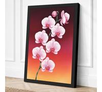 Cascading Orchids Botanical Canvas Wall Art Print 18x12 Inch