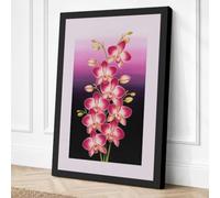Cascading Orchids Botanical Canvas Wall Art Print 24x16 Inch