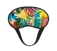Cascading Plants-Multicolour Tropical Leaf Premium Eye Mask â€“ Soft Satin Sleep Mask with Full-Print Front Design, 100% Polyester Shade Eye Cover for Travel, Meditation, Yoga & Night Rest