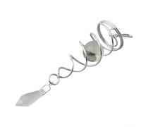 Cascading Spiral Wind Spinner with For Crystal Glass Element, Beautifully Enhances Any Outdoor Space (white)