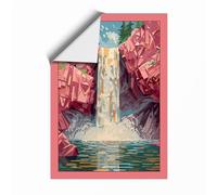 Cascading Waterfall Modern Unframed Wall Art Print A4 (29.7×21cm), Wall Decor for Living Room, Bedroom, Office & Home, Art Gift