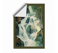 Cascading Waterfall Scandinavian Unframed Wall Art Print A3 (42×29.7cm), Wall Decor for Living Room, Bedroom, Office & Home, Art Gift