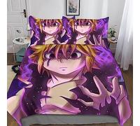 CasCam Anime Bedding-Set Kids Seven Deadly Sins Duvet Cover for Girls Boys Bedroom Decor,Soft Comfortable Microfiber,3D Pattern Quilt Cover Bedding Set,Double(200x200cm)