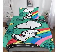 CasCam Snoopy Bedding Duvet Cover Piece Soft Microfiber Duvet Set Lovely Dog Quilt Cover with Pillowcases,Comforter Cover Bedding Sets 2 Pieces Set 3D Print for Teens And Adults Single(135x200cm)