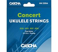 CASCHA Concert Ukulele String Set I Premium Nylon Strings for Concert Ukuleles Excellent Sound Quality & High Durability 4-Piece String Set G-C-E-A