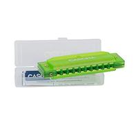 CASCHA Fun Blues Harmonica in C Major - Diatonic 10-Hole Harmonica for Children and Adults - Modern Semi-Transparent Design - High Quality & Long Service Life Green