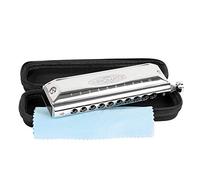 CASCHA Harmonica Chromatic 10-40 I Chromatic Harmonica - 10 Holes with 40 Tones I Robust Stainless Steel Housing - Perfect for Beginners & Professionals I Blues Harp Set Including Soft Case & Cleaning