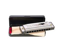 CASCHA Harmonica in A-major including case and care cloth, special blues country mouth harmonica, for beginners and children, silver,HH 2167