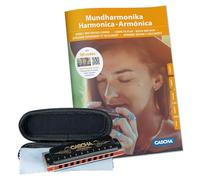 CASCHA HH 1610 DE Professional Blues Harmonica Set with German Instructional Book Plus MP3-CD