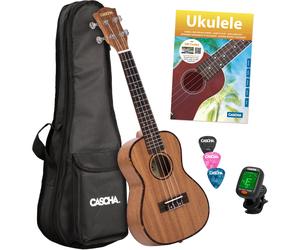 Cascha HH 2049 Premium Mahogany Tenor Ukulele Starter Pack