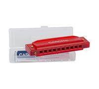 CASCHA HH 2273 Fun Blues Harmonica in C Major - Diatonic 10-Hole Harmonica for Children and Adults - Modern Semi-Transparent Design - High Quality & Long Service Life - Blues Harp Red