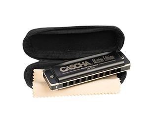 CASCHA Master Edition Blues Harmonica, high-quality harmonica in E-major with soft case and care cloth, blues organ