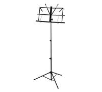CASCHA Music Stand with carrying bag, sheet music holder, foldable metal, collapsible, height adjustable, black, HH 2067