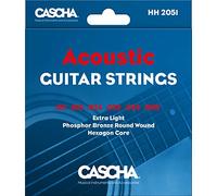 Cascha Premium Guitar String Set - steel strings for acoustic & western guitars - excellent sound quality & high durability - high-quality 6-string set - acoustic guitar steel strings 6 pcs
