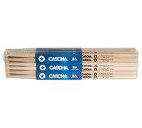 CASCHA professional drumsticks 5A robust maple sticks - drumsticks wood - professional drum accessories - drumsticks maple - drum sticks - drumsticks wooden head model 12 pair (24 pcs)