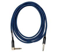 CASCHA Professional Line Guitar Cable, Angled, Tweed Blue, 9 m