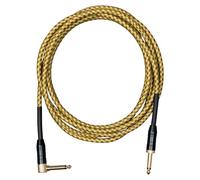 CASCHA Professional Line Guitar Cable, Angled, Tweed Natural, 3 m