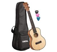 CASCHA Tenor Ukulele, solid spruce top, solid top, Hawaiian guitar set with Aquila strings, accessories, bag and 3 picks