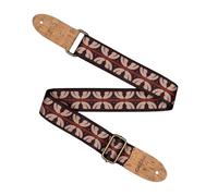 CASCHA Vegan Guitar Strap Ethnic Red Stripes Design Cork Ends 35-62" Adjustable