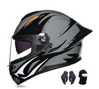 Casco De Moto Integral Para Adulto Con Doble Visera, Homologado Ece, Apto Para Hombre Y Mujer, Scooters, Patinetas, Ciclomotores Y Motos De Calle. C,M:55-56CM