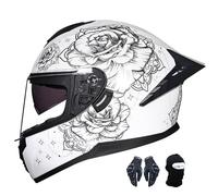 Casco De Moto Integral Para Adulto Con Doble Visera, Homologado Ece, Apto Para Hombre Y Mujer, Scooters, Patinetas, Ciclomotores Y Motos De Calle. I,M:55-56CM