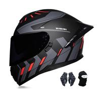 Casco De Moto Integral Para Adulto Con Doble Visera, Homologado Ece, Apto Para Hombre Y Mujer, Scooters, Patinetas, Ciclomotores Y Motos De Calle. M,L:57-58CM