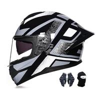 Casco De Moto Integral Para Adulto Con Doble Visera, Homologado Ece, Apto Para Hombre Y Mujer, Scooters, Patinetas, Ciclomotores Y Motos De Calle. N,M:55-56CM