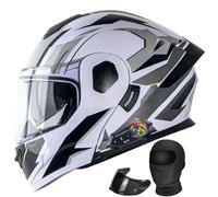 Casco Modular Moto Bluetooth DOT Homologado, Doble Visera Solar, Ventilacion Multiple, Forro Lavable, Vision Clara 190°, Unisex Adultos