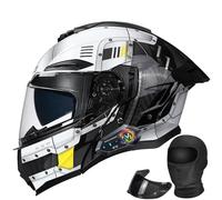 Casco Modular Moto Bluetooth Integrado, Doble Visera Día/Noche, Ventilación Avanzada, Forro Lavable Extraíble, Certificado DOT Adultos Hombres Mujeres