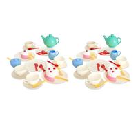 Casdon 36-Piece Tea Set. Colourful Toy Playset with Teapot, Milk Jug, Cups and Saucers, Cake, and More. Suitable for Preschool Toys. Playset for Chil