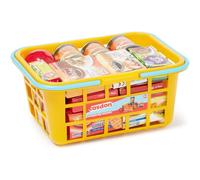 Casdon 62801.AMA002 Colourful Toy Shopping Basket for Children Aged 2+ | Comes with Miniature Versions of Popular Branded Foods, Yellow